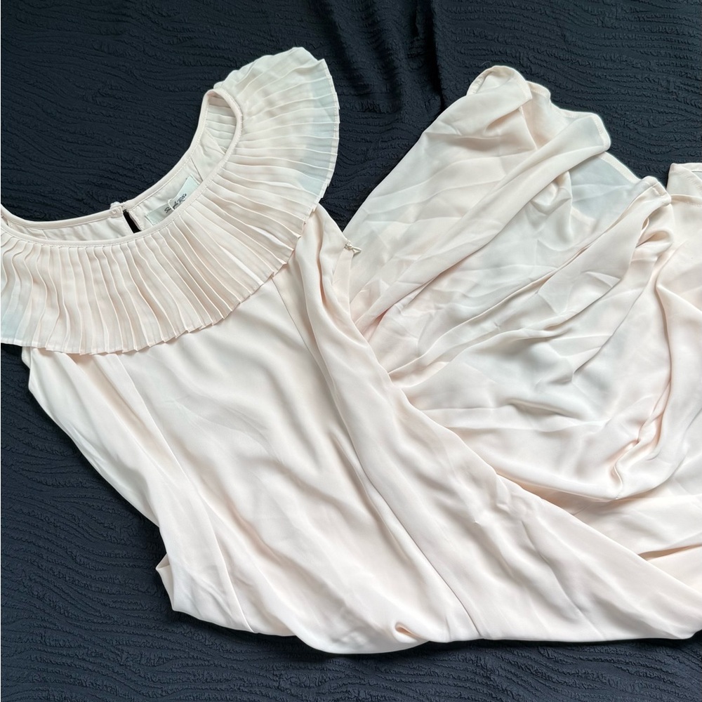 Cream Ruched Maxi Sundress